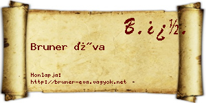 Bruner Éva névjegykártya